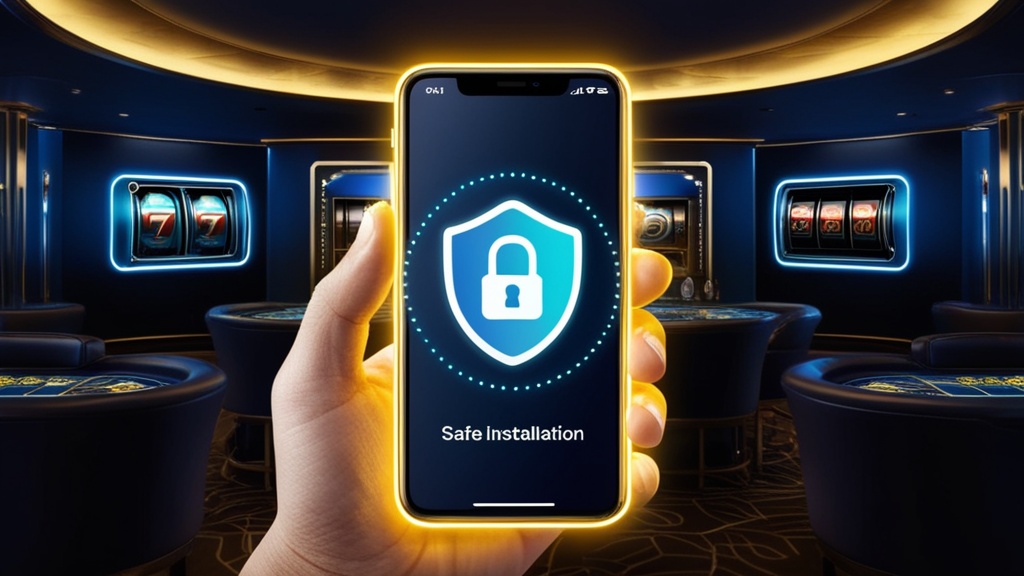 Ασφαλής εγκατάσταση APK σε κινητό με σκηνικό καζίνο